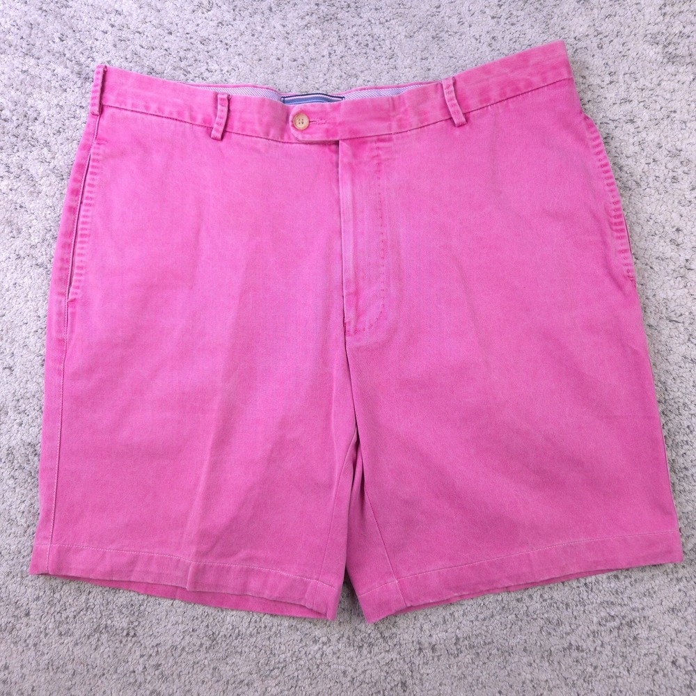 Peter Millar Shorts Mens 36 Chino 8 Inseam Garment Dyed Pink Golf Canvas GUC